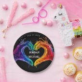 🌈LGBTQ Heart of Pride wedding Papieren Bordje (Feest)