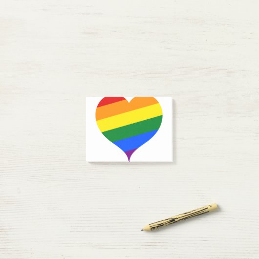 LGBTQ Heart Rainbow Post-it® Notes (Op bureau)