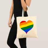 LGBTQ Heart Rainbow Tote Bag (Voorkant (product))