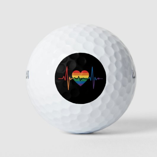 LGBTQ Heartbeats Heart Pride Gay Lesbian Trans Bi Golfballen (Voorkant)