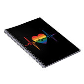 LGBTQ Heartbeats Heart Pride Gay Lesbian Trans Bi Notitieboek (Rechterzijde)