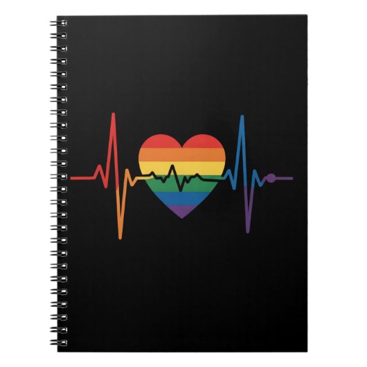 LGBTQ Heartbeats Heart Pride Gay Lesbian Trans Bi Notitieboek (Voorkant)