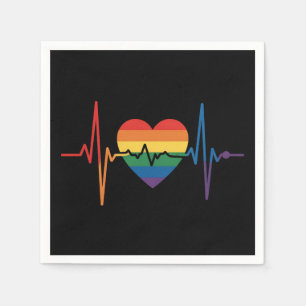 LGBTQ Heartbeats Heart Pride Gay Lesbian Trans Bi Servet