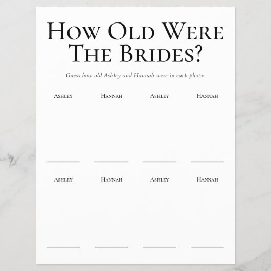 LGBTQ Hoe oud waren de bruiden foto douche spel Flyer (Voorkant)