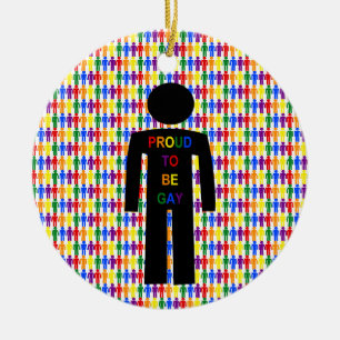 LGBTQ Homo Man Silhouet en Regenboog Mannen Keramisch Ornament
