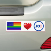 LGBTQ houdt van Joe Biden! Bumpersticker (Op auto)