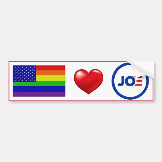 LGBTQ houdt van Joe Biden! Bumpersticker (Voorkant)