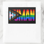 LGBTQ HUMAN RECHTHOEKIGE STICKER (Tas)