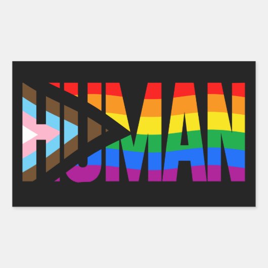 LGBTQ HUMAN RECHTHOEKIGE STICKER (Voorkant)