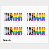 LGBTQ HUMAN RECHTHOEKIGE STICKER (Vel)