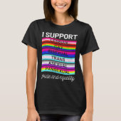 LGBTQ I ondersteunt panseksuele aseksuele transbis T-shirt (Voorkant)