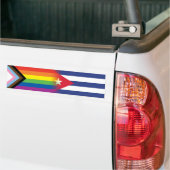 LGBTQ inclusief Progress Pride Flag Cuban Cuba Bumpersticker (Op Truck)