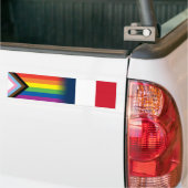 LGBTQ - Inclusief Progress Pride Flag Franse vlag Bumpersticker (Op Truck)