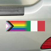 LGBTQ inclusief Progress Pride Flag Italiaanse vla Bumpersticker (Op auto)