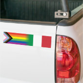 LGBTQ inclusief Progress Pride Flag Italiaanse vla Bumpersticker (Op Truck)
