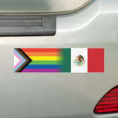 LGBTQ - Inclusief Progress Pride Flag Mexicaanse v Bumpersticker (Op auto)