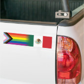 LGBTQ - Inclusief Progress Pride Flag Mexicaanse v Bumpersticker (Op Truck)