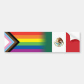 LGBTQ - Inclusief Progress Pride Flag Mexicaanse v Bumpersticker (Voorkant)