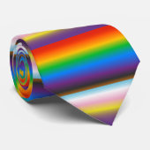 LGBTQ Inclusief Progress Pride Vlaggradiënt Stropdas (Opgerold)