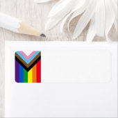 Lgbtq inclusief regenbooggay pride vlag wit etiket (Insitu)