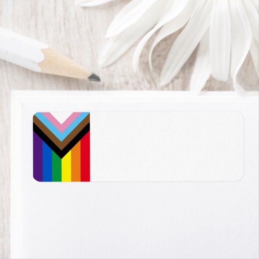 Lgbtq inclusief regenbooggay pride vlag wit etiket (Insitu)