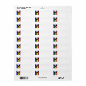 Lgbtq inclusief regenbooggay pride vlag wit etiket (Full Sheet)