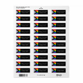 Lgbtq inclusief regenbooghomepage vlag zwart wit etiket (Full Sheet)