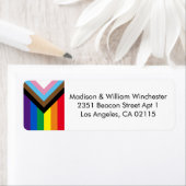 Lgbtq inclusief regenbooghomepage vlag zwart wit etiket (Insitu)