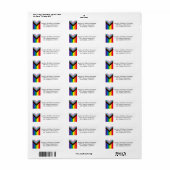 Lgbtq inclusief regenbooghomepage vlag zwart wit etiket (Full Sheet)