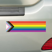 LGBTQ inclusief voortgangsvlag Bumpersticker (Op auto)