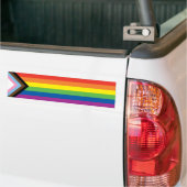LGBTQ inclusief voortgangsvlag Bumpersticker (Op Truck)