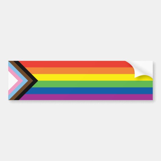 LGBTQ inclusief voortgangsvlag Bumpersticker (Voorkant)