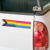 LGBTQ inclusief voortgangsvlag vlag Bumpersticker (Op Truck)