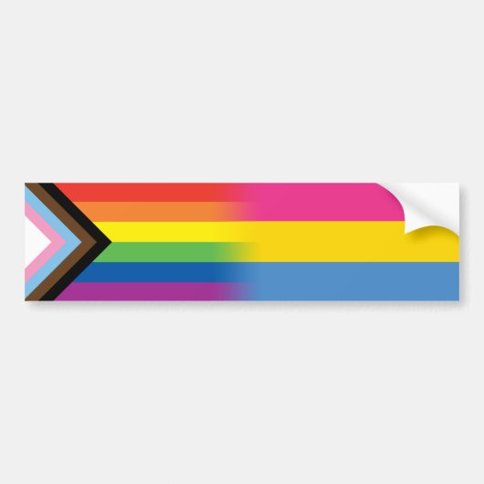 LGBTQ inclusief voortgangsvlag vlag Bumpersticker (Voorkant)