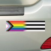 LGBTQ - Inclusief voortgangsvlag vlag LGBT Ally Fl Bumpersticker (Op auto)