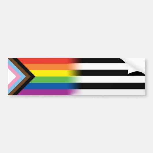 LGBTQ - Inclusief voortgangsvlag vlag LGBT Ally Fl Bumpersticker (Voorkant)