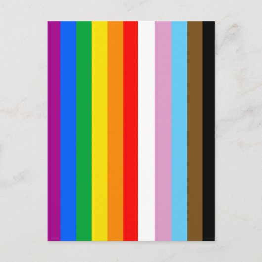 LGBTQ+ inclusieve PRIDE-vlag Briefkaart (Voorkant)
