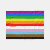 LGBTQ+ INCLUSIEVE PRIDE-VLAG FLEECE DEKEN (Voorkant (Horizontaal))