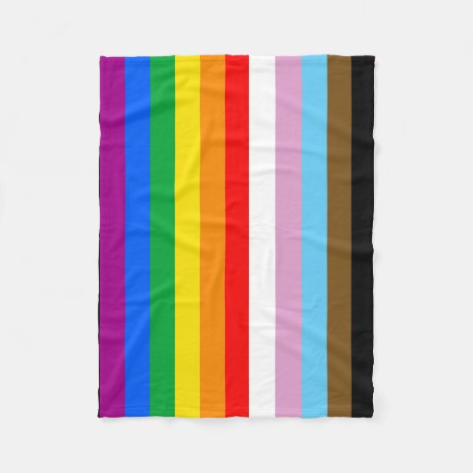 LGBTQ+ INCLUSIEVE PRIDE-VLAG FLEECE DEKEN (Voorkant)