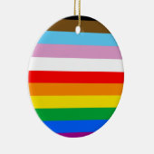 LGBTQ+ inclusieve PRIDE-vlag Keramisch Ornament (Rechts)