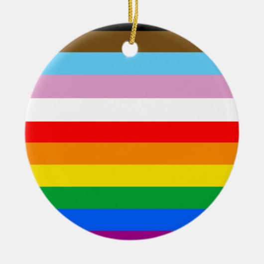 LGBTQ+ inclusieve PRIDE-vlag Keramisch Ornament (Voorkant)