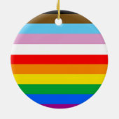 LGBTQ+ inclusieve PRIDE-vlag Keramisch Ornament (Achterkant)
