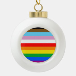 LGBTQ+ inclusieve Pride-vlag Keramische Bal Ornament