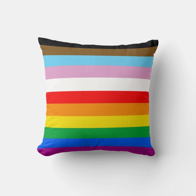 LGBTQ+ inclusieve Pride-vlag Kussen (Voorkant)