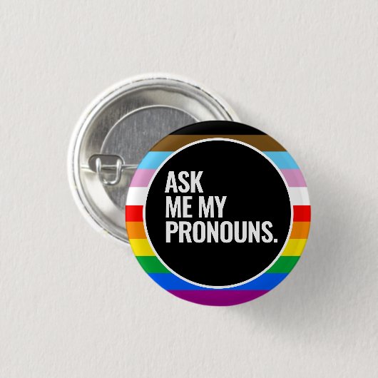 LGBTQ+ inclusieve Pride-vlag Ronde Button 3,2 Cm (Voorkant /achterkant)
