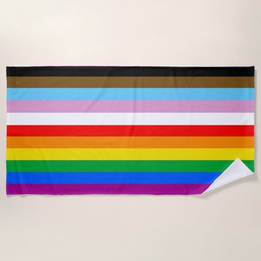LGBTQ+ inclusieve Pride-vlag Strandlaken (Voorkant)