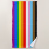 LGBTQ+ inclusieve Pride-vlag Strandlaken (Voorkant)