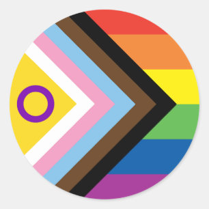 LGBTQ Intersex Inclusive Progress Pride Ronde Sticker