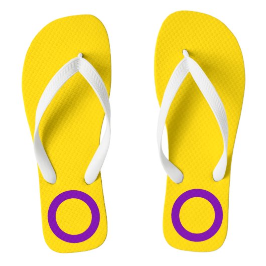 LGBTQ+ Intersex Pride vlag kleuren Teenslippers (Voetbed)