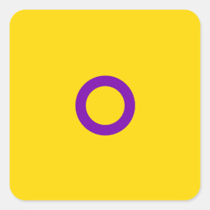LGBTQ Intersex Pride Vlag Vierkante Sticker